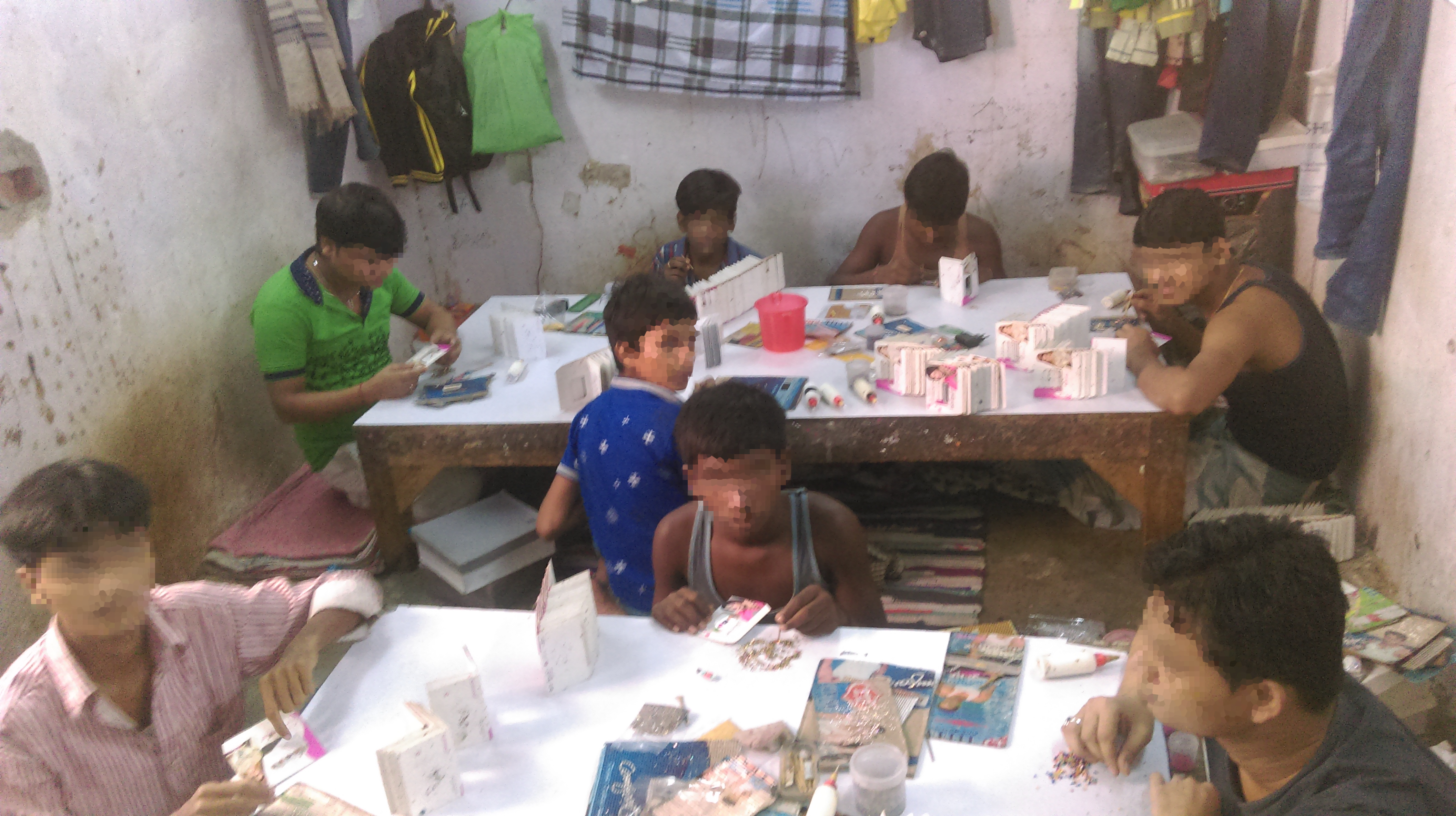 children at the bonded labor site
